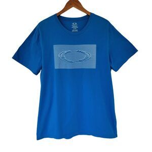 Oakley Classic Graphic T-Shirt  Mens Size XL Turquoise White
